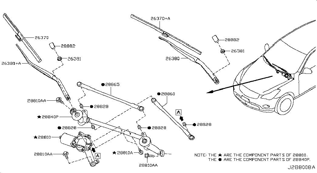 Infiniti 288901BA1A - Щетка стеклоочистителя parts5.com