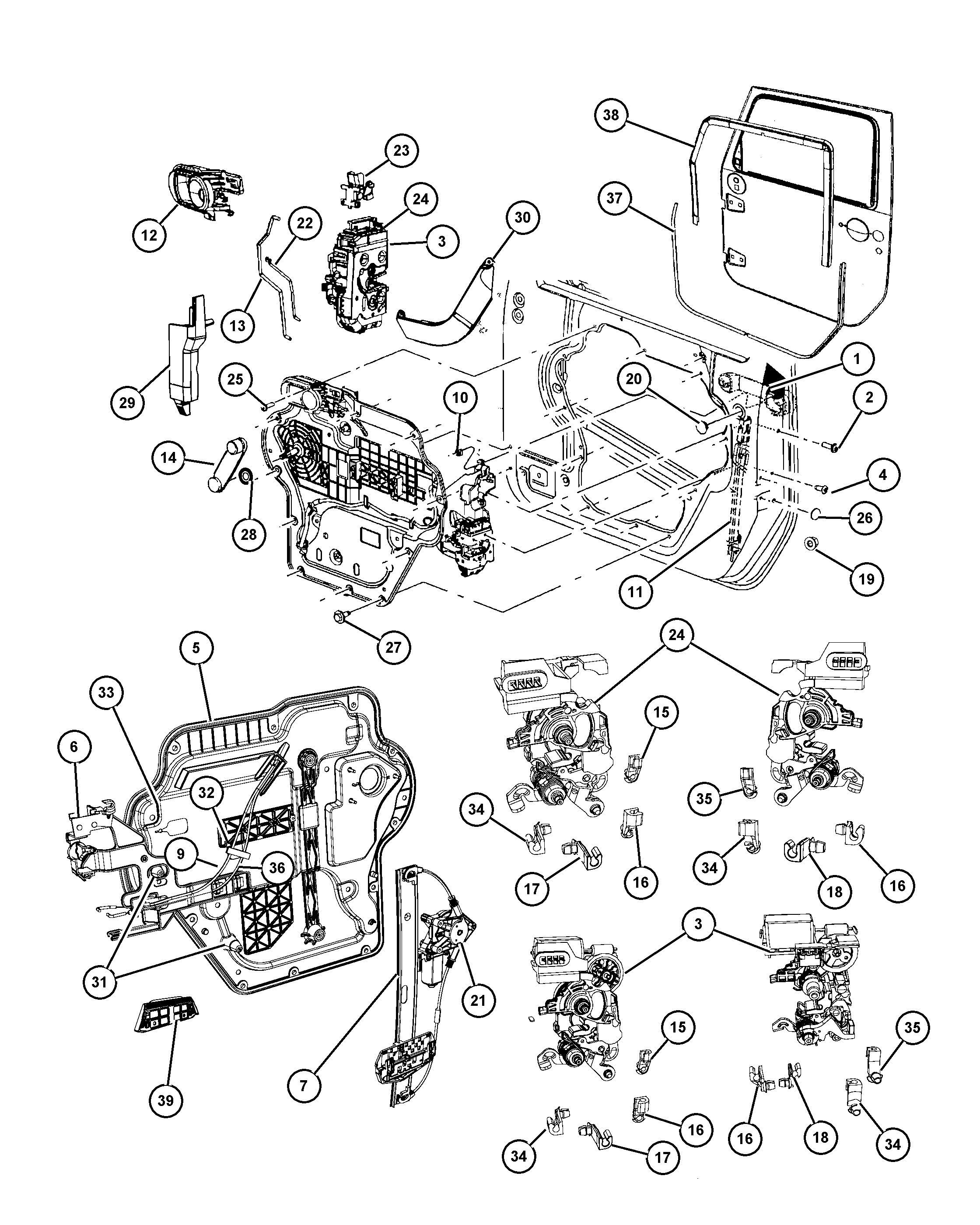 Chrysler 68014 953AA - Elevalunas parts5.com