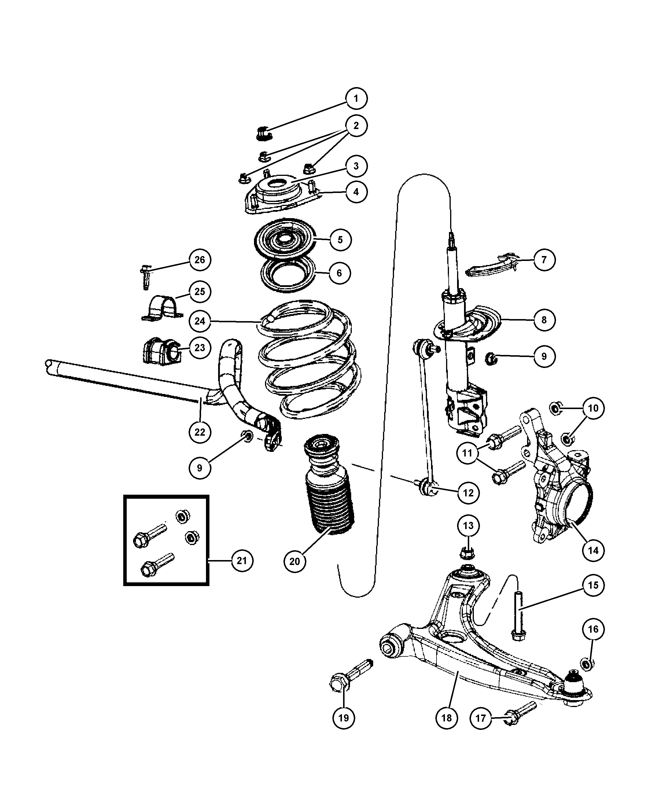 Chrysler 5174 185AB - Rod / Strut, stabiliser parts5.com