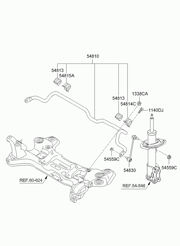 KIA 54830-A6000 - Brat / bieleta suspensie, stabilizator parts5.com