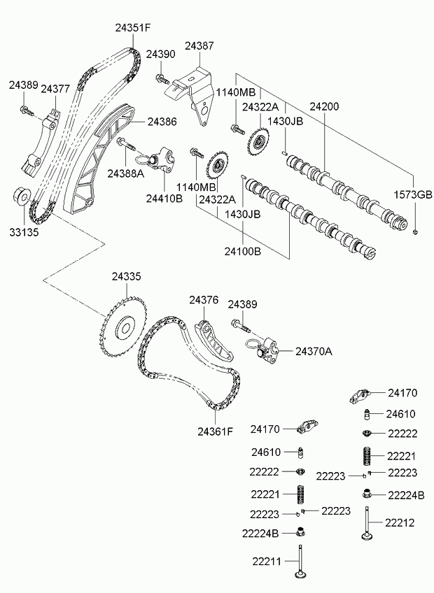 Hyundai 24351-2A000 - Kit de distribution par chaîne parts5.com