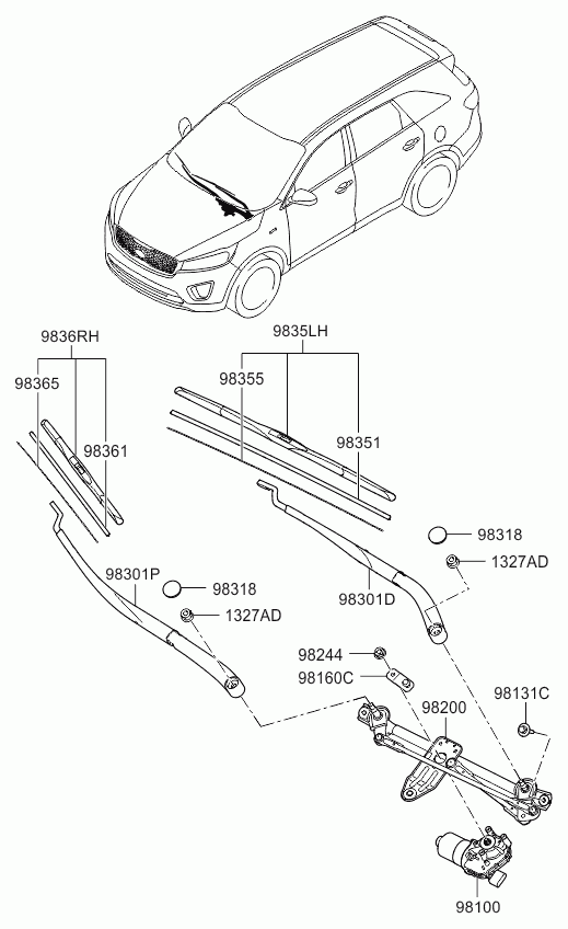 Hyundai 98360B1000 - Щетка стеклоочистителя parts5.com