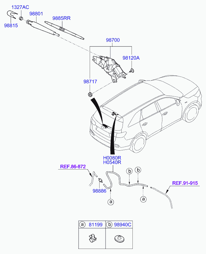 Hyundai 98850C5100 - Wiper Blade parts5.com