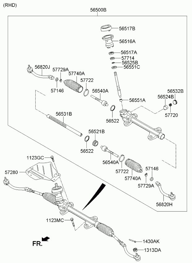 KIA 56500A7000 - Řídicí mechanismus parts5.com