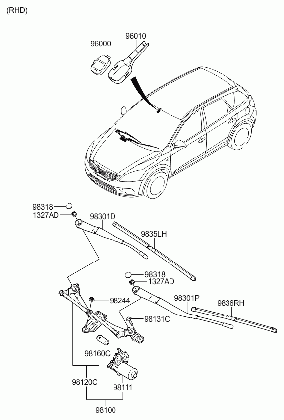 KIA 98350-1H300 - Lamela stergator parts5.com