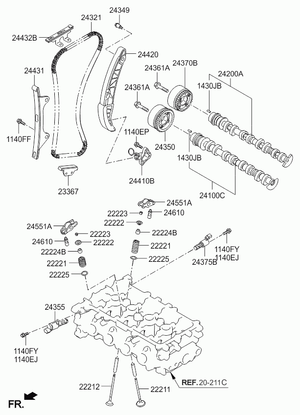 Hyundai 24432-03000 - Timing Chain Kit parts5.com