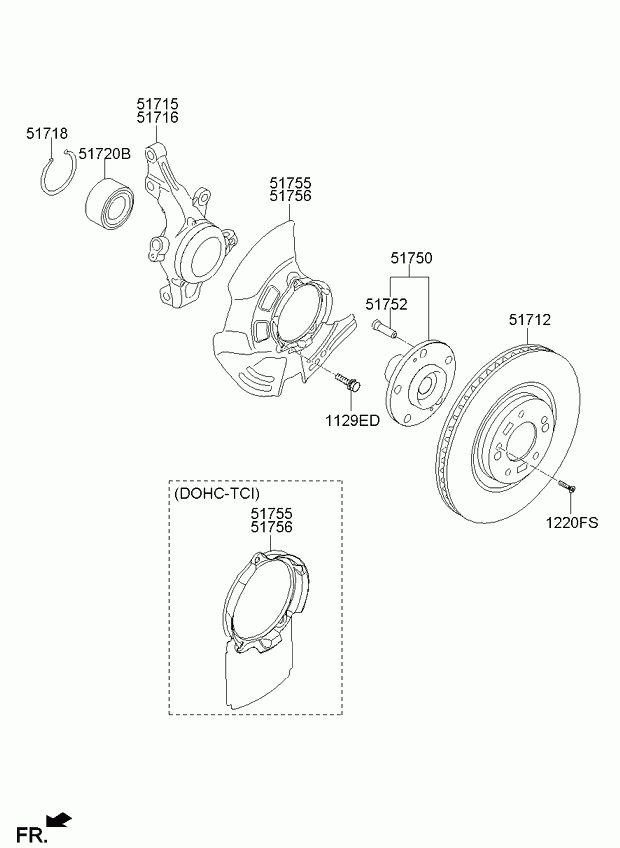 Hyundai 51720-2T000 - Lożisko kolesa - opravná sada parts5.com