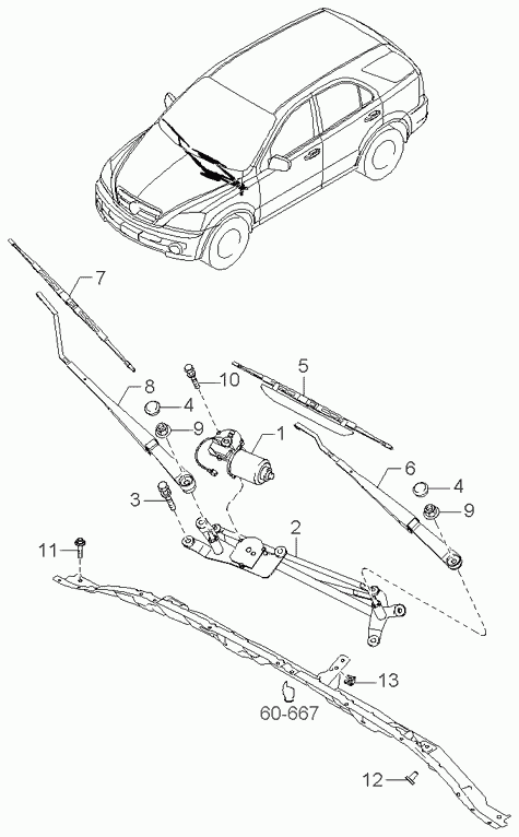 Hyundai 983503E010 - Pyyhkijänsulka parts5.com