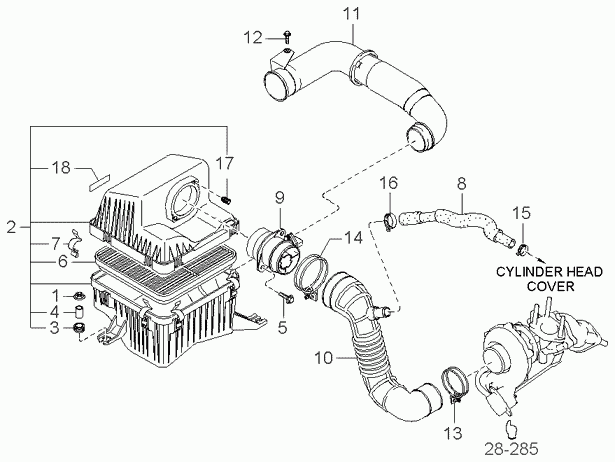 Hyundai 28164-4A000 - Air Mass Sensor parts5.com