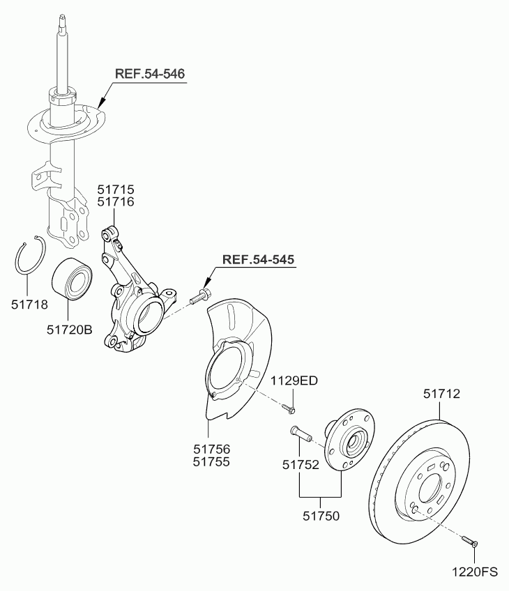 KIA 51718-26500 - Wheel hub, bearing Kit parts5.com