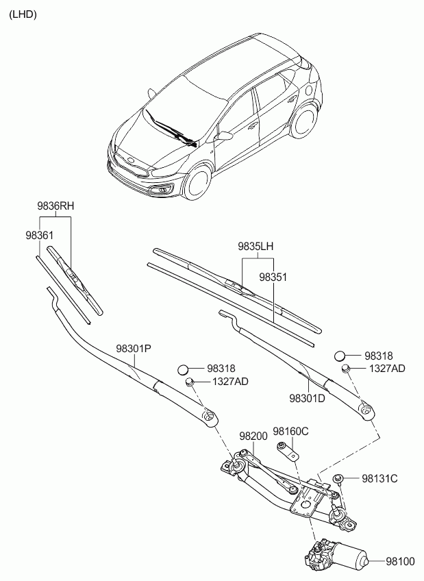 KIA 98360-A2000 - Metlica brisača parts5.com