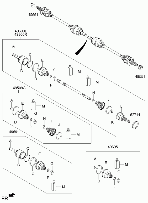 Hyundai 49681-2W050 - Пыльник, приводной вал parts5.com