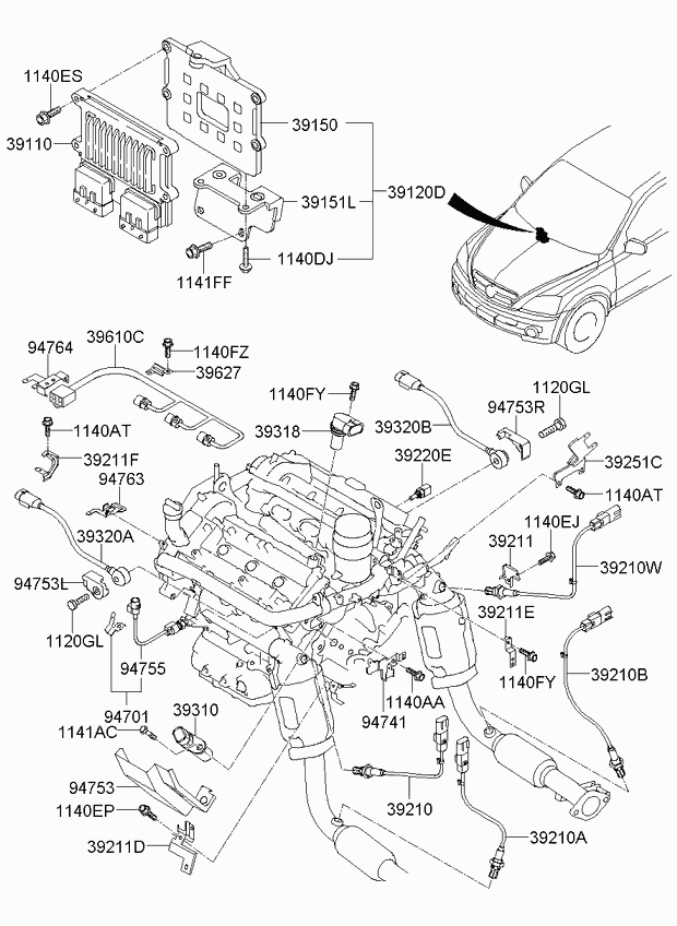 KIA 39210-3C830 - Lambda andur parts5.com