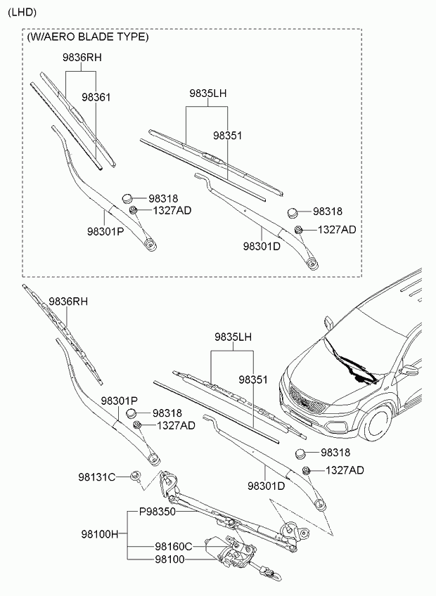 KIA 98360-2P000 - Wiper Blade parts5.com