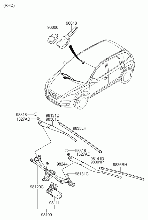 KIA 983501H100 - Lamela stergator parts5.com