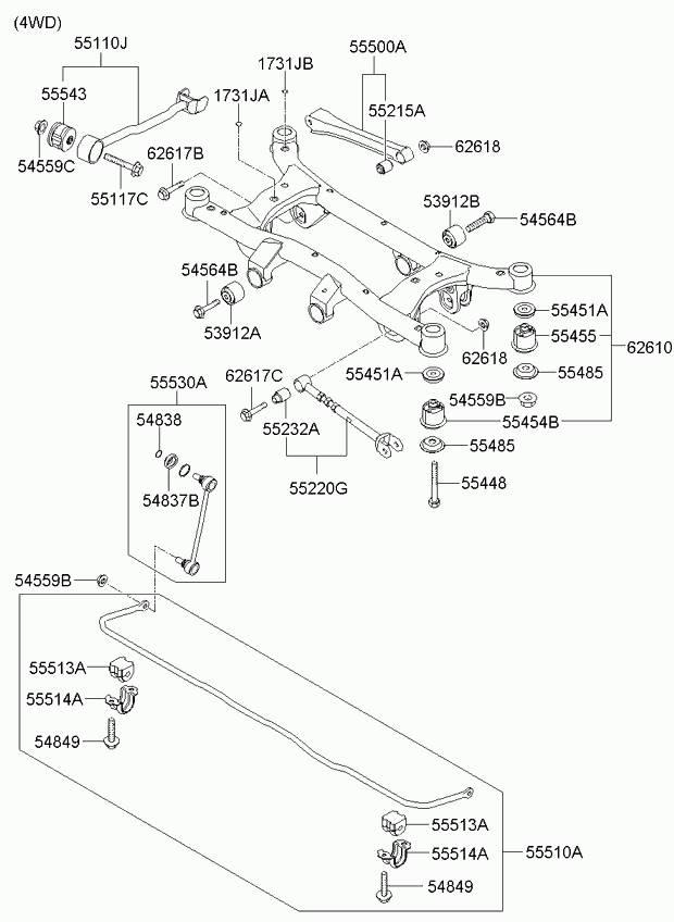 KIA 545591F000 - Nakrętka, kolektor wydechowy parts5.com