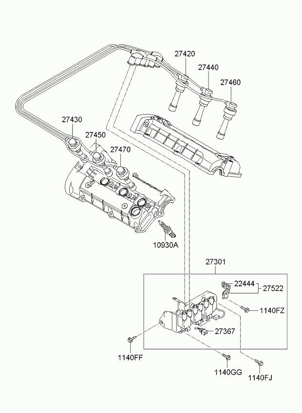 Hyundai 27410 37100 - Süüteküünal parts5.com