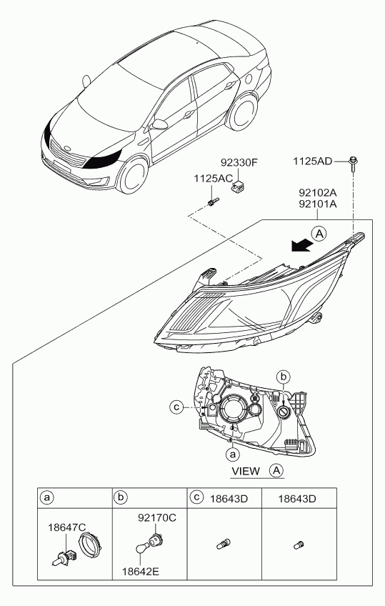 KIA 18647-61566 - Ampul, sis farı parts5.com