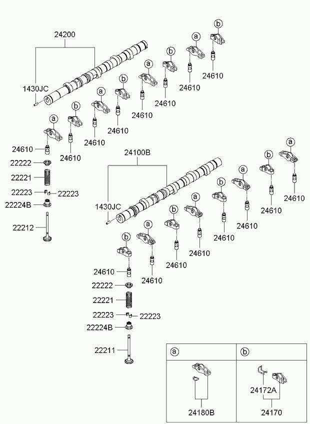 Hyundai 22231-4A001 - Толкатель, гидрокомпенсатор parts5.com