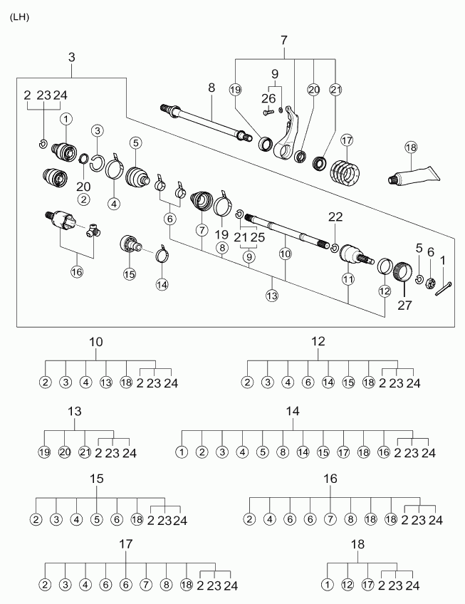 Hyundai 49609-38E00 - Fuelle, árbol de transmisión parts5.com