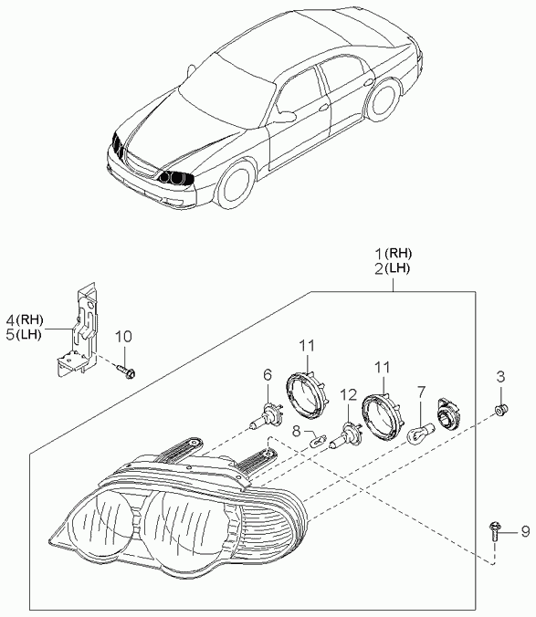 KIA 0K91A-51055 - Lámpara, faro antiniebla parts5.com