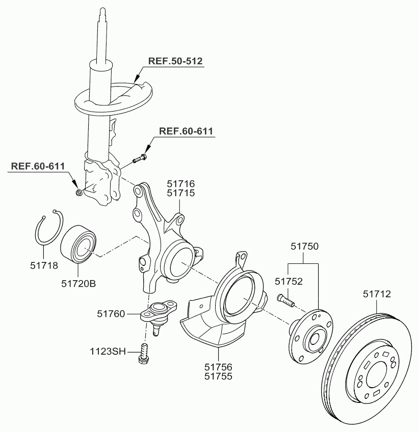 KIA 51720-1D000 - Lożisko kolesa - opravná sada parts5.com