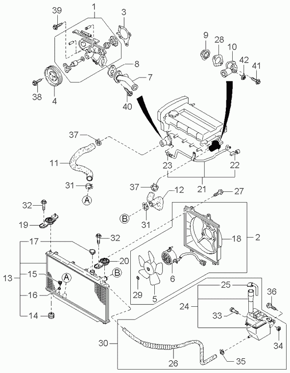 Hyundai 0K201-15-171 - Thermostat, coolant parts5.com