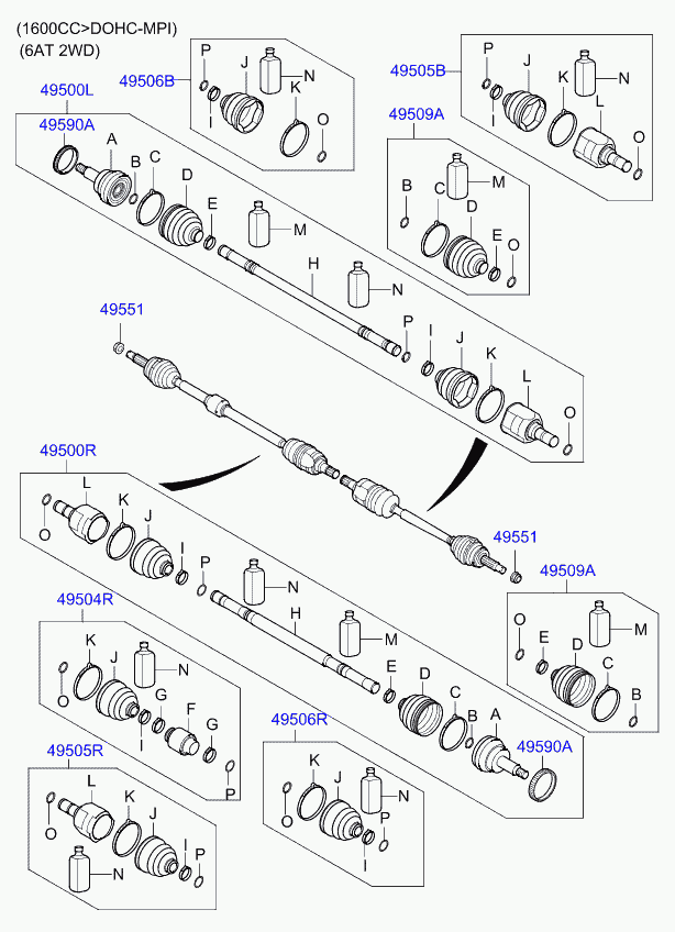 KIA 49551-2P000 - Lożisko kolesa - opravná sada parts5.com