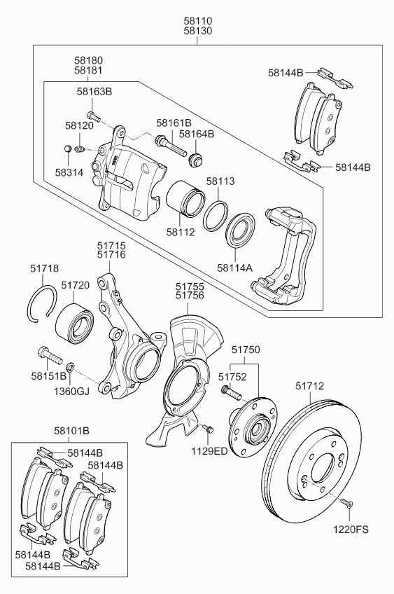 KIA 58130-1P000 - Pidurisadul parts5.com