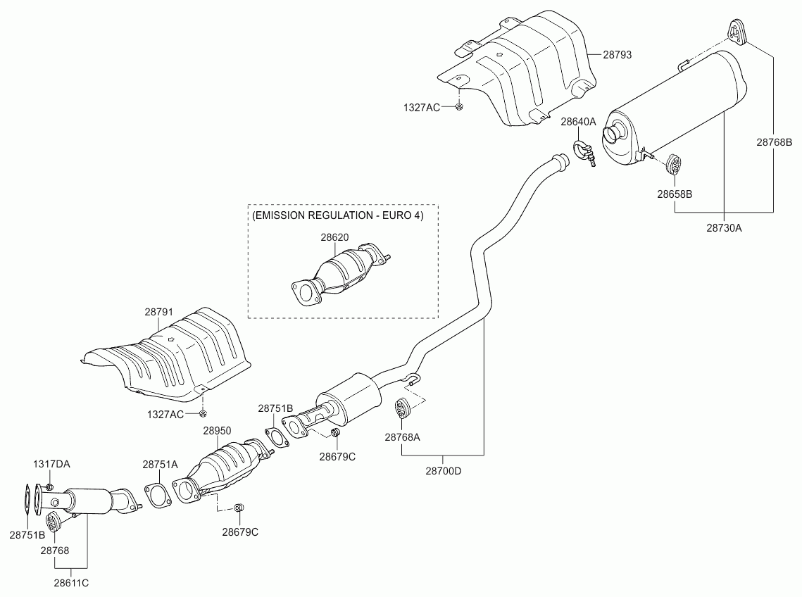 KIA 28751-2B200 - Gasket, exhaust pipe parts5.com