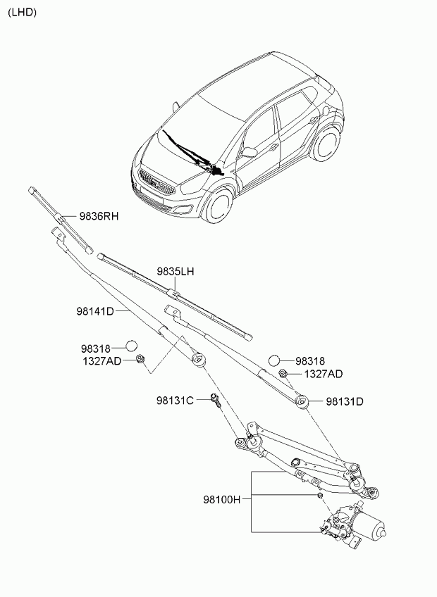 KIA 98360 1P000 - Metlica brisača parts5.com