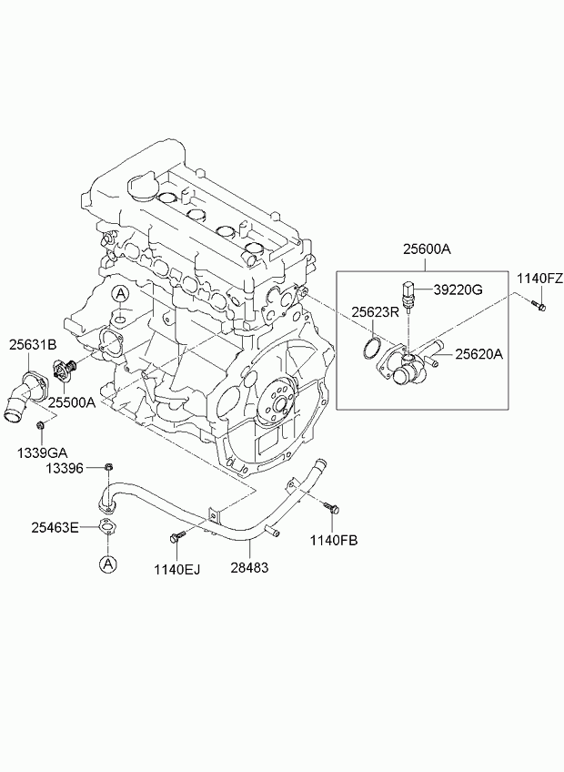 KIA 25500 2B000 - Termostat, hladilno sredstvo parts5.com