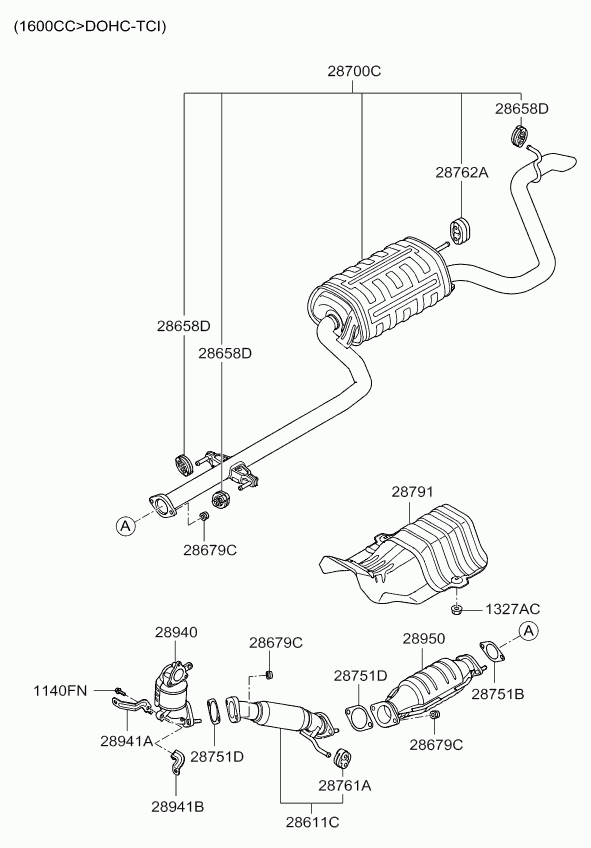 Hyundai 289402A780 - Catalizador parts5.com