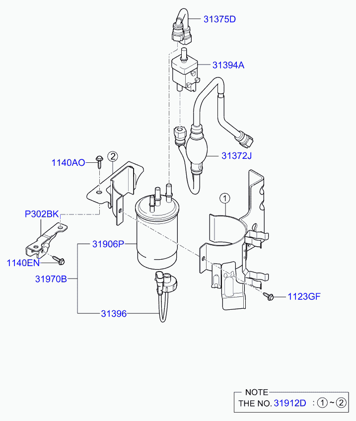 Hyundai 0K52A13480A - Fuel filter parts5.com