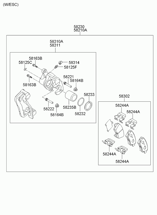 Hyundai 583022KA10 - Комплект спирачно феродо, дискови спирачки parts5.com