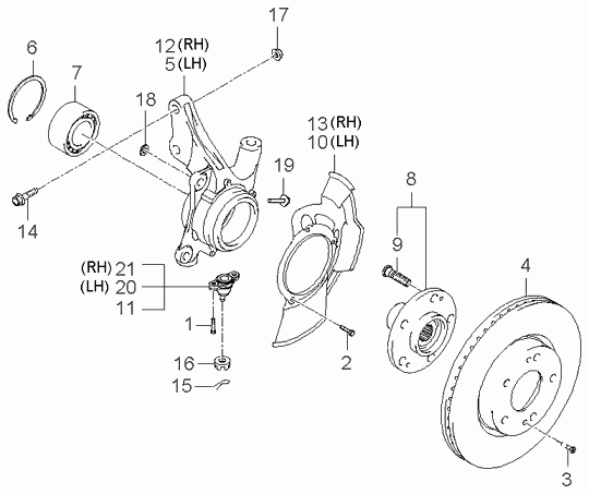 Hyundai 517152E100 - Steering Knuckle, wheel suspension parts5.com