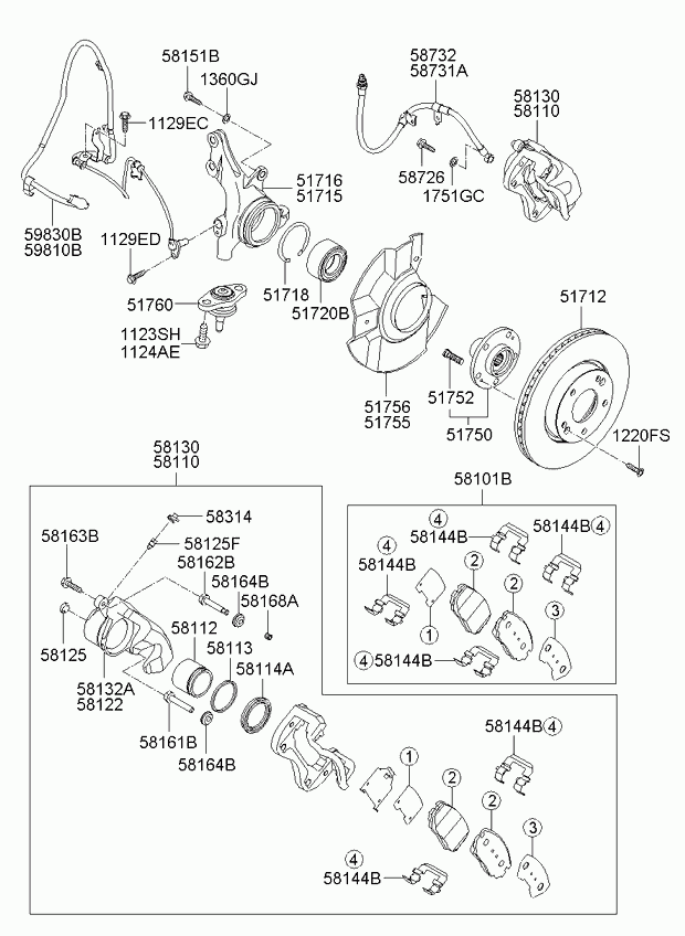 KIA 51720-2G000 - Lożisko kolesa - opravná sada parts5.com