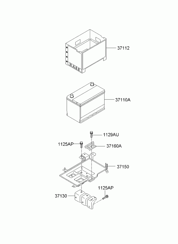 Hyundai 37110-1D900 - Starter Battery parts5.com