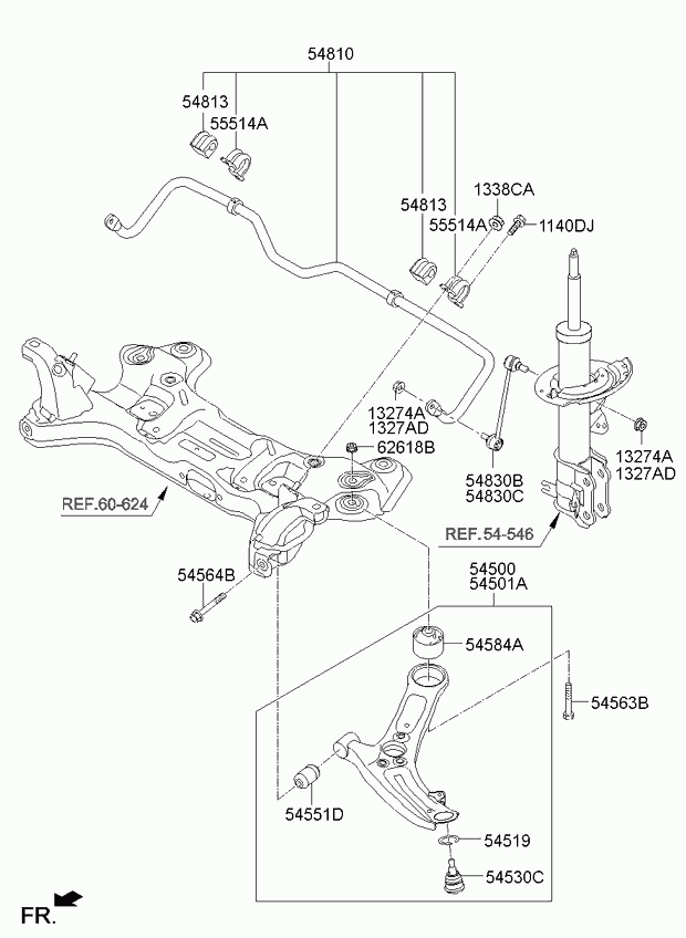 Hyundai 54551 4L000 - Suport,trapez parts5.com