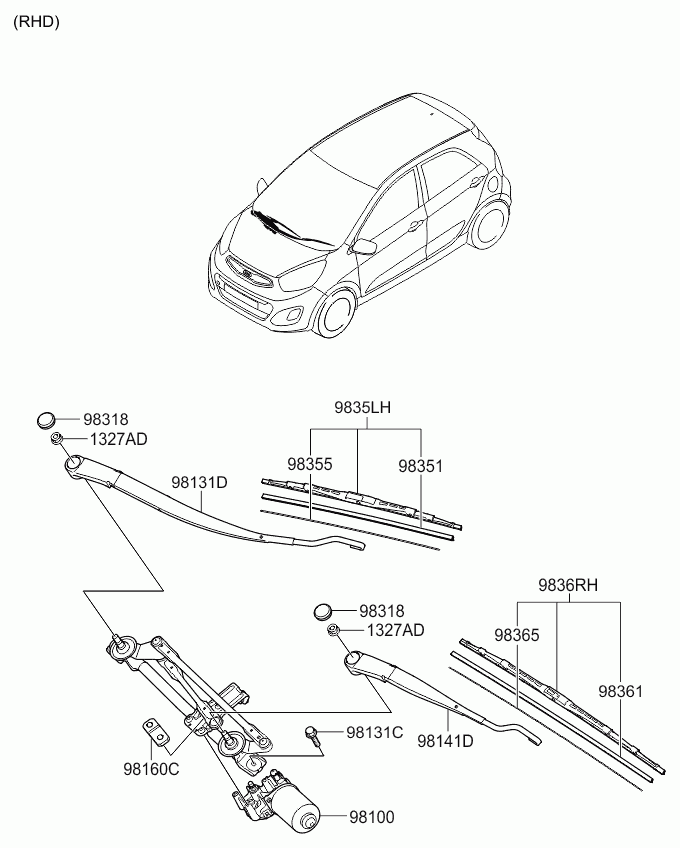 Hyundai 983501Y000 - Lamela stergator parts5.com