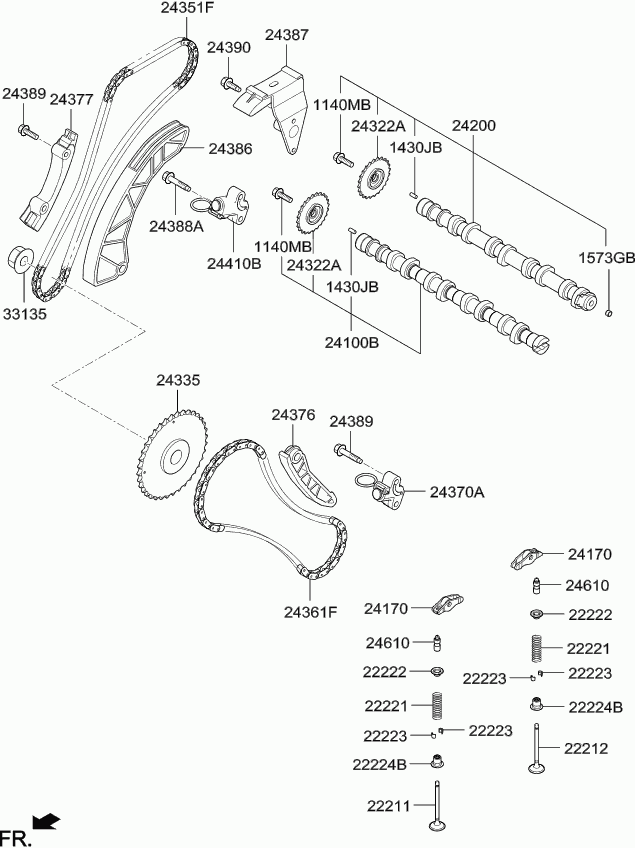 Hyundai 24335-2A210 - Kit de distribution par chaîne parts5.com