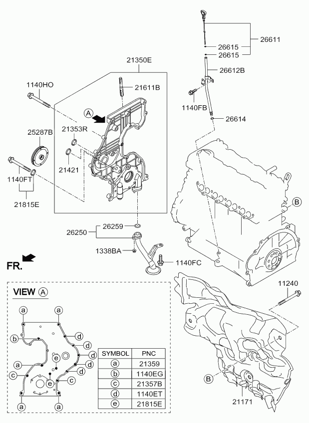 Hyundai 21361-2A200 - Τσιμούχα, στροφαλ. άξονας parts5.com