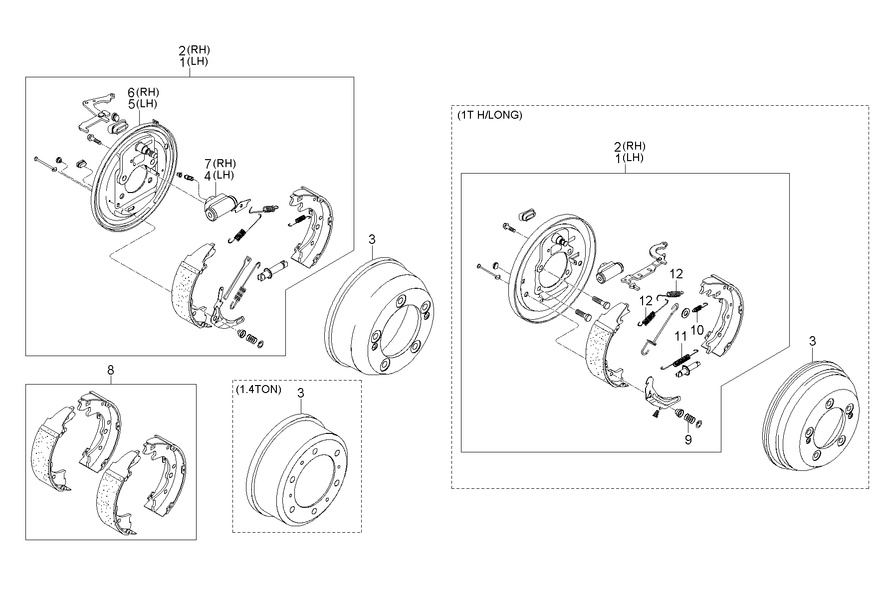 KIA 583504EA00 - Brake Shoe Set parts5.com