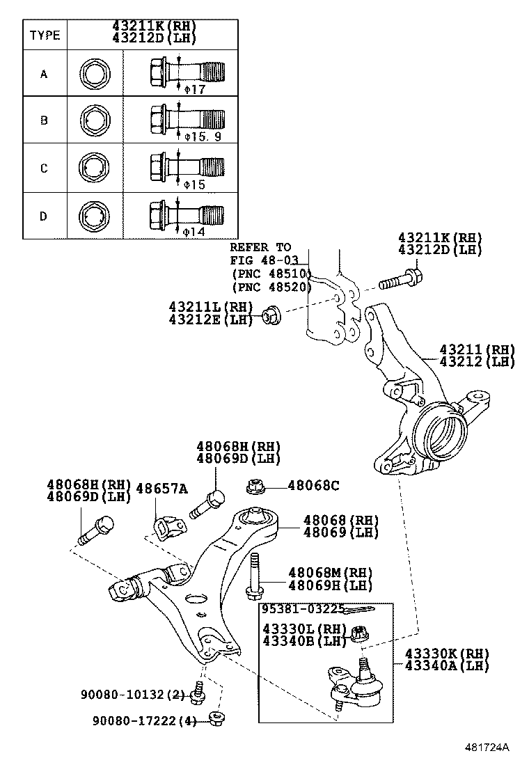 TOYOTA 43340-09010 - Kande / juhtliigend parts5.com