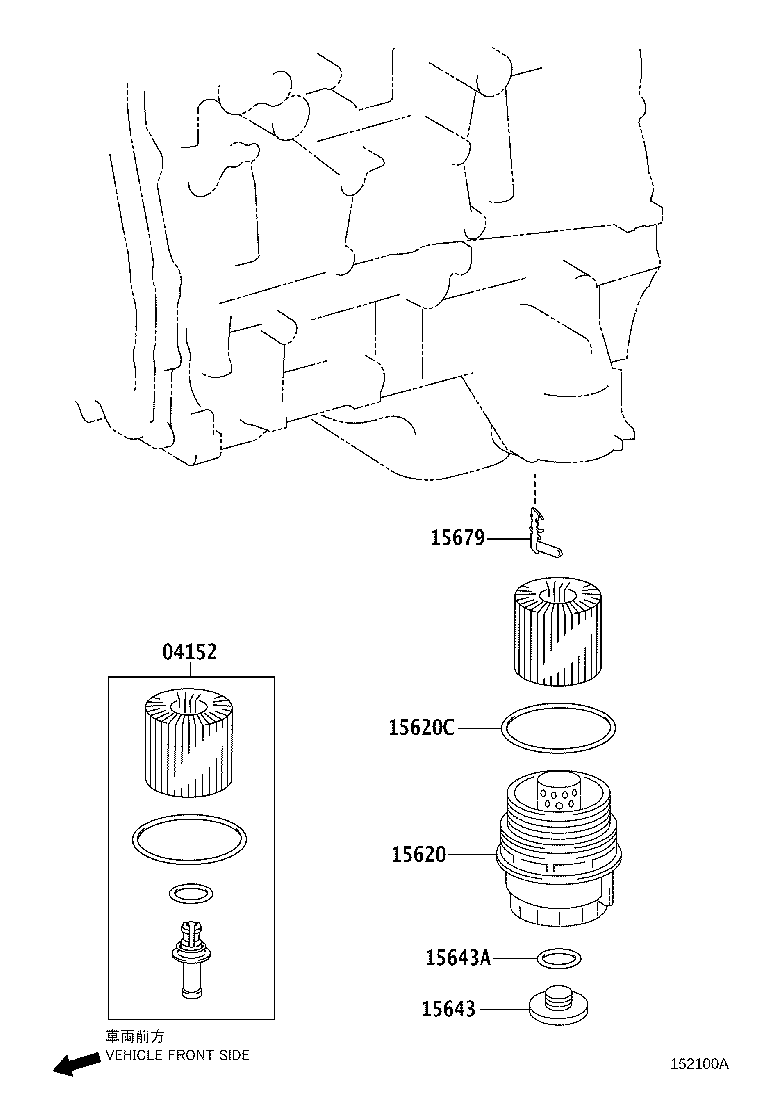 TOYOTA 04152-31090 - Oil Filter parts5.com