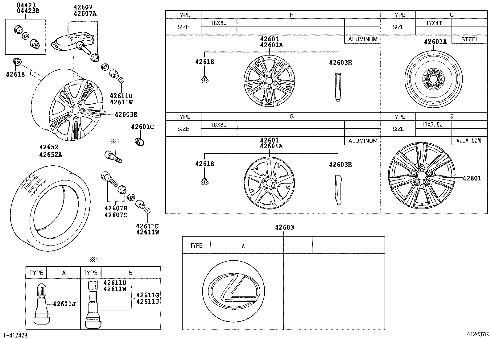 TOYOTA 4260750010 - Czujnik w kole, system kontroli ciśnienia w ogumieniu parts5.com