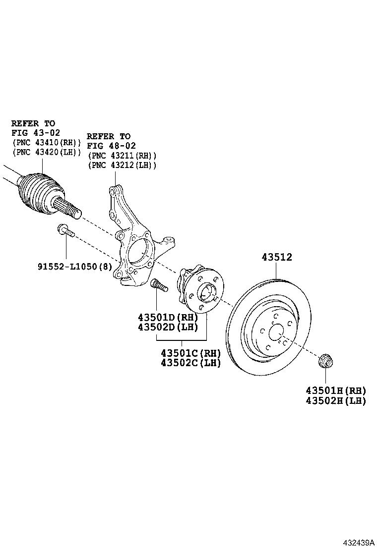 TOYOTA 43550-47010 - Komplet kolesnega lezaja parts5.com