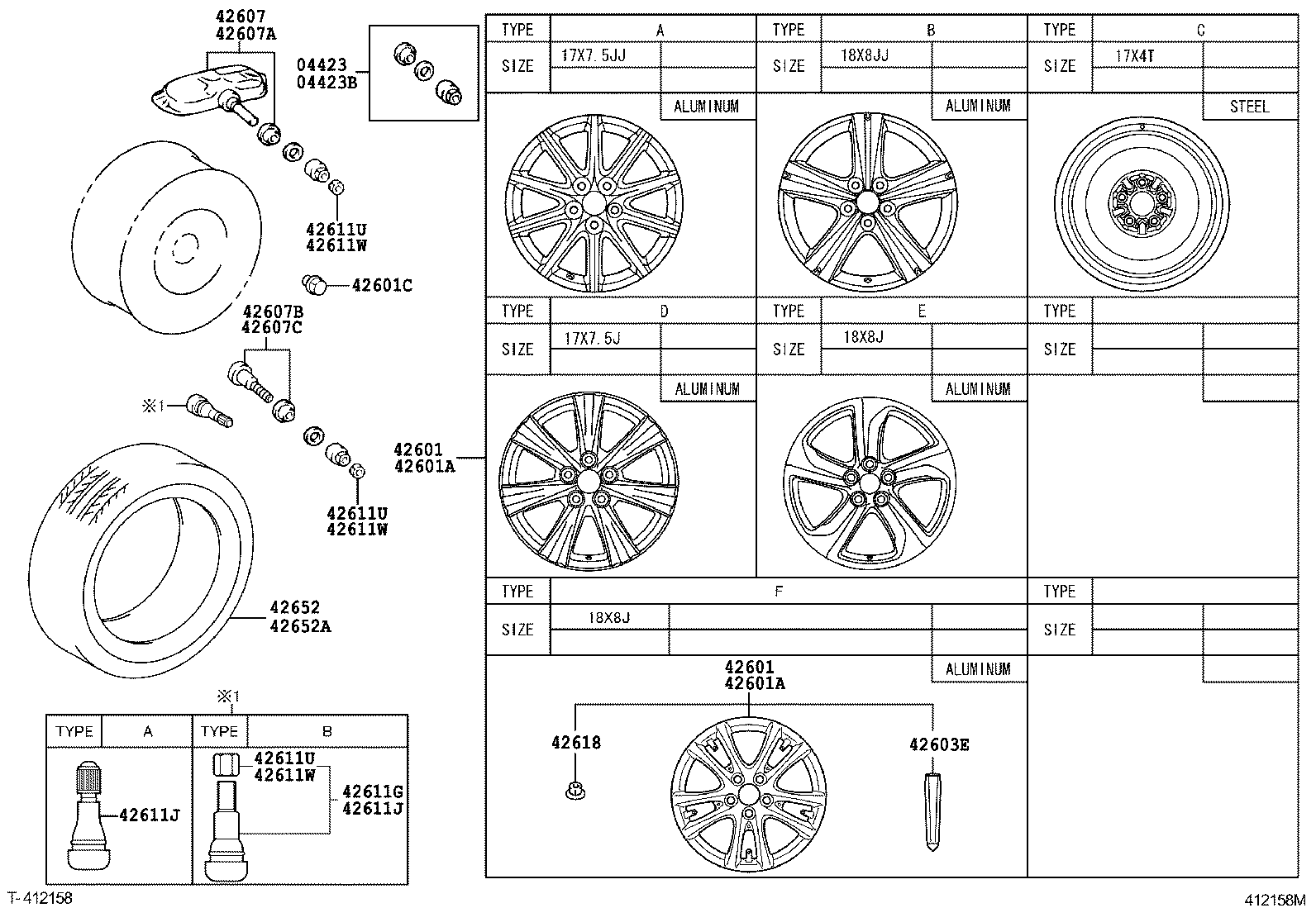 TOYOTA 4260750011 - Senzor točka, sistem za kontrolu pritiska u pneumaticima parts5.com