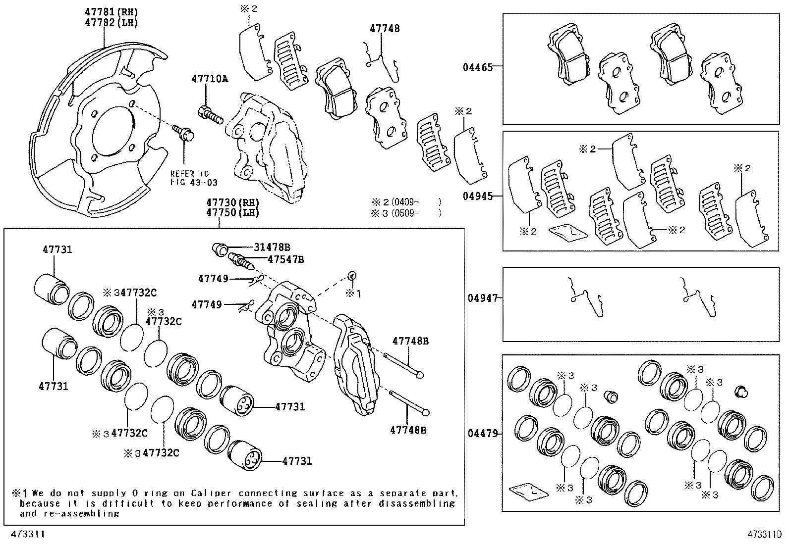 Opel 04465-35290 - Fren balata seti, diskli fren parts5.com