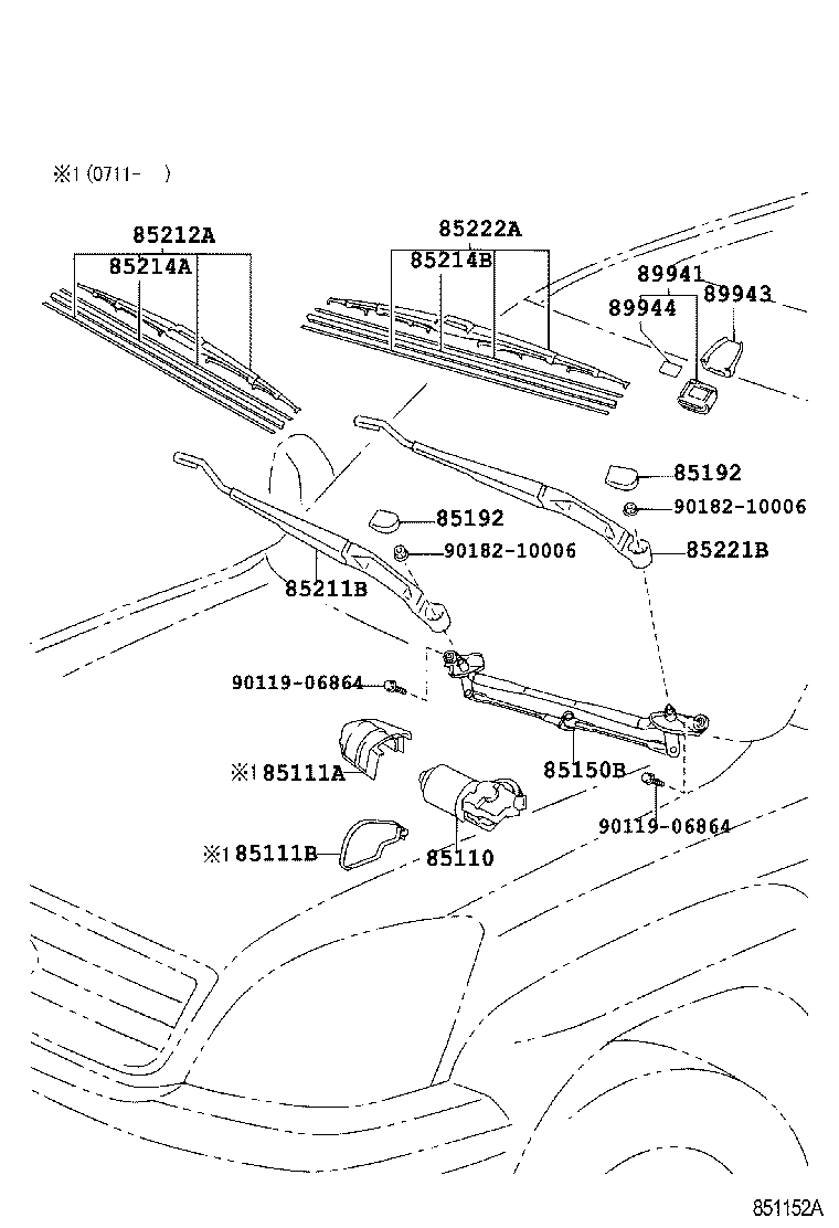 TOYOTA 8521260190 - Μάκτρο καθαριστήρα parts5.com